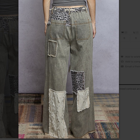 POL Gray Patchwork Straight Leg Pants - Picture 4 of 6